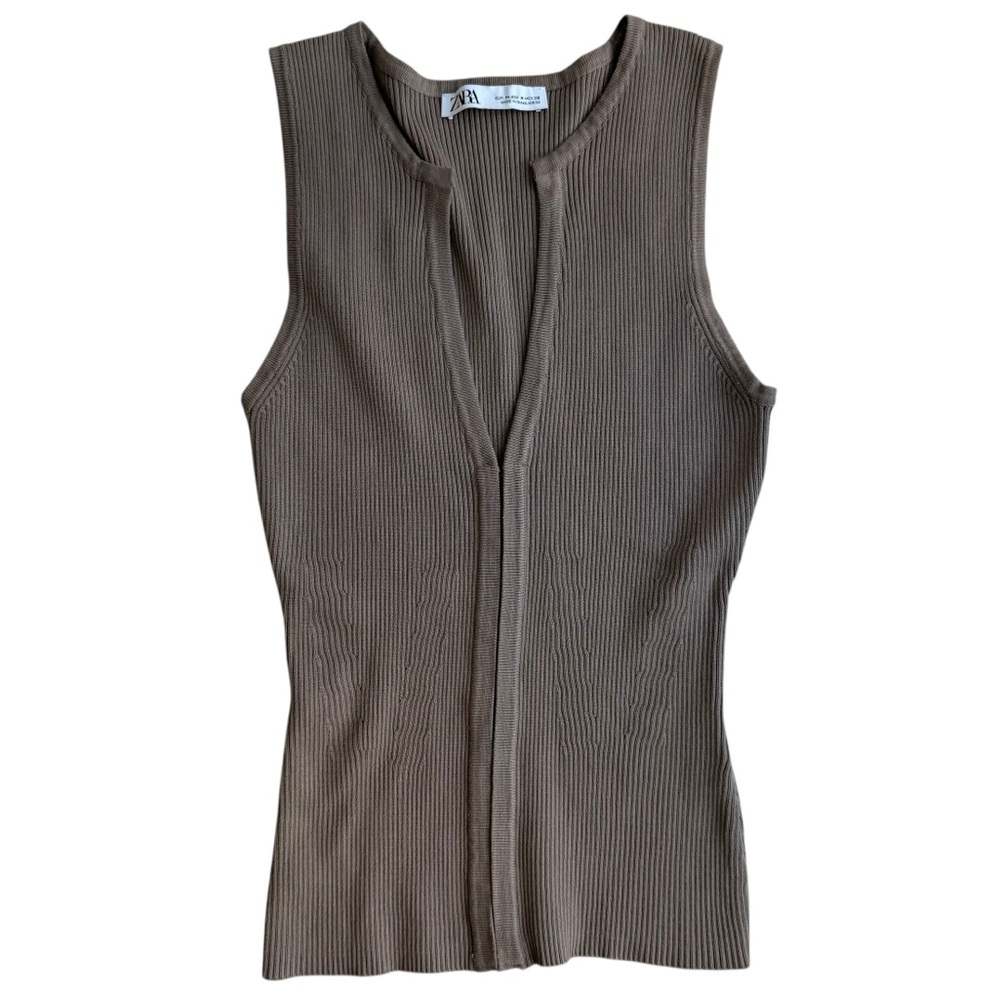 Zara Sleeveless Ribbed Top M
